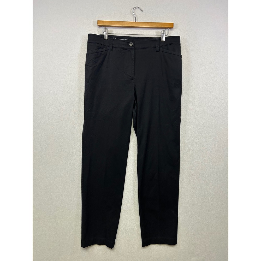 Office Career Gap Womens Size 10 Black Straight-Leg Chino Stretch Work Pants